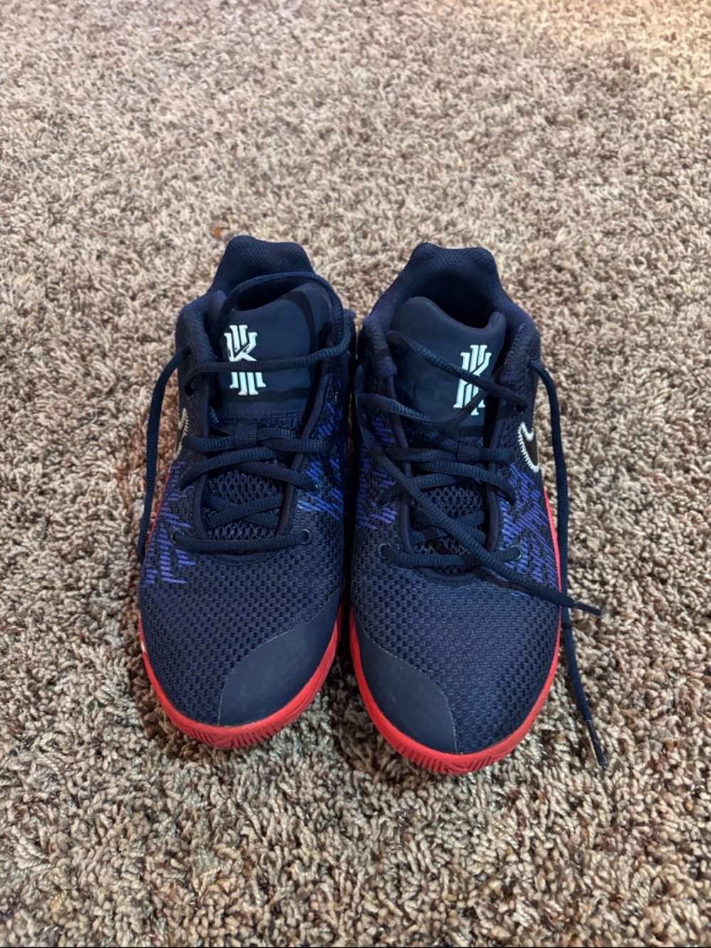 Kids Size 6Y Navy and Red Athletic Sneakers - Kyrie Irving